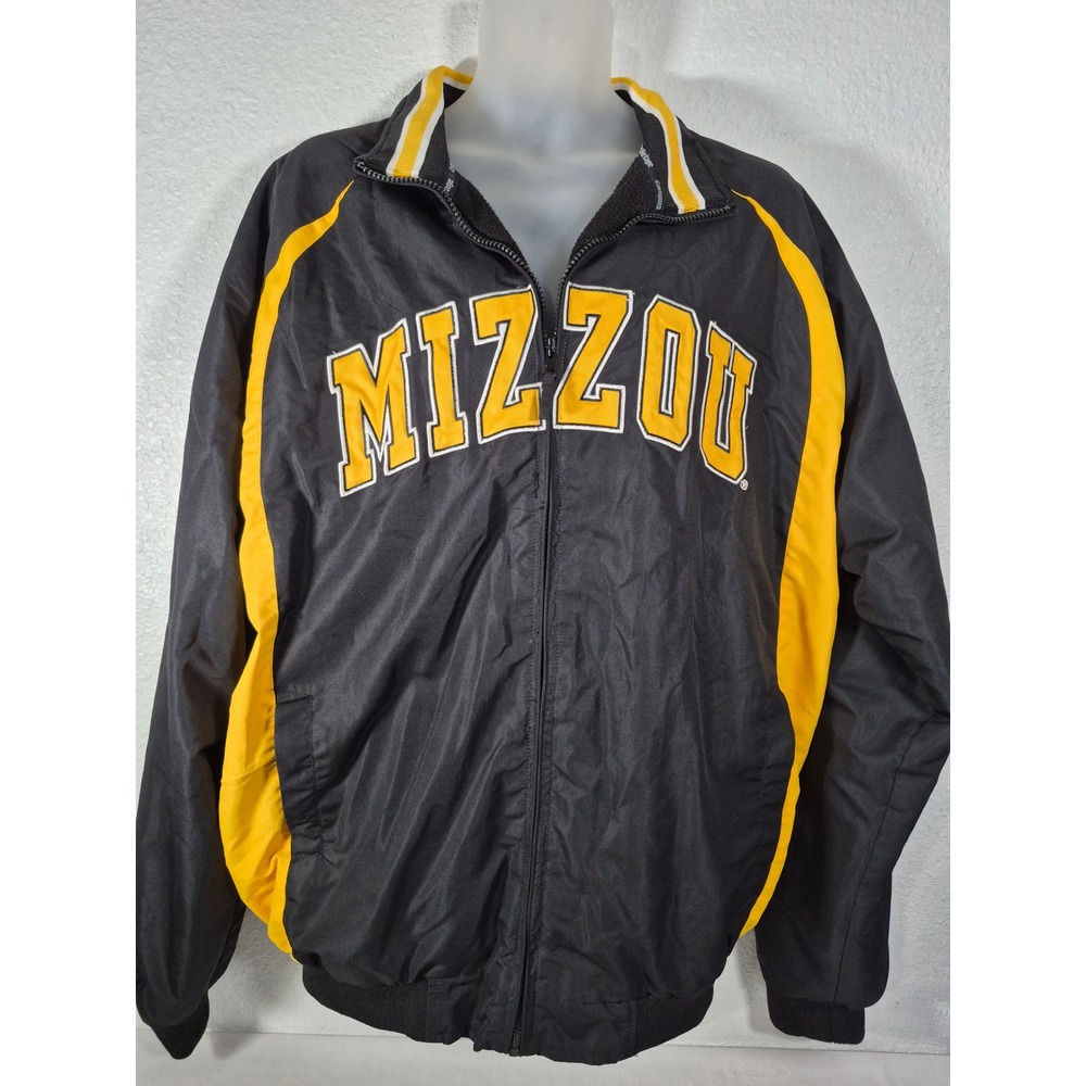 Campus Heritage Mizzou Missouri Tigers Fleece Lined Track Jacket Full Zip XL